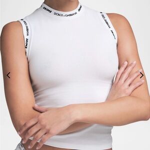 DOLCE&GABBANA X SKIMS COTTON JERSEY MOCK NECK TANK | SNOW × M